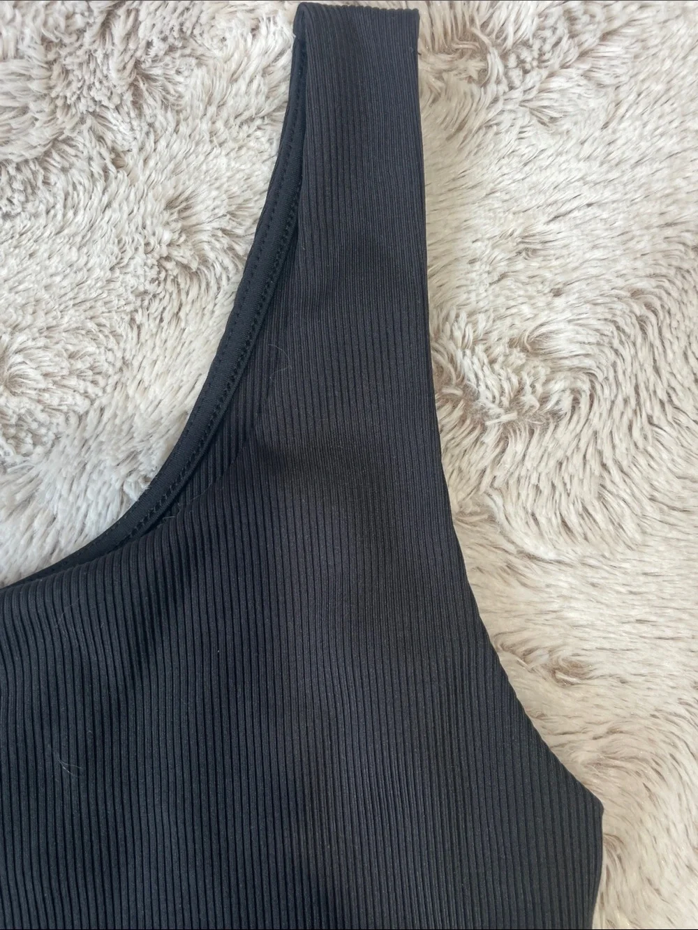 Express One-Shoulder Black Ribbed Tank size small - Picture 4 of 4